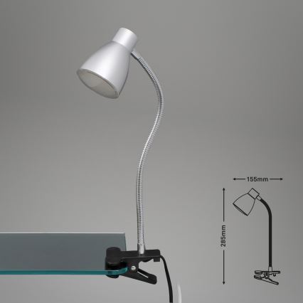Briloner 2615-014P - LED Svetilka z zaponko GRIP LED/2,5W/230V srebrna