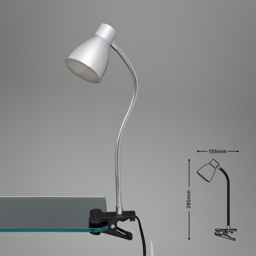 Briloner 2615-014P - LED Svetilka z zaponko GRIP LED/2,5W/230V srebrna