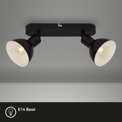 Briloner 2674-025 - Reflektor RETRO 2xE14/25W/230V črna
