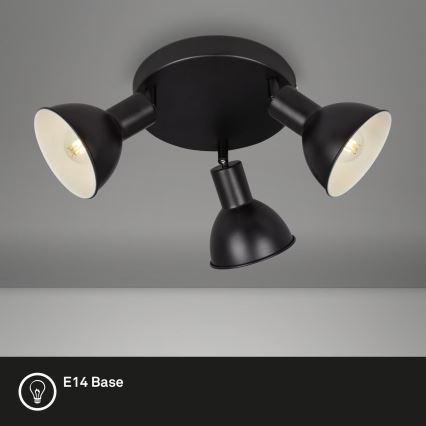 Briloner 2674-035 - Reflektor RETRO 3xE14/25W/230V črna