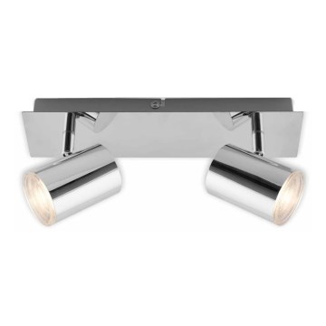 Briloner 2731-028 - Kopalniško točkovno svetilo BANYO 2xGU10/5W/230V IP44 sijajni krom