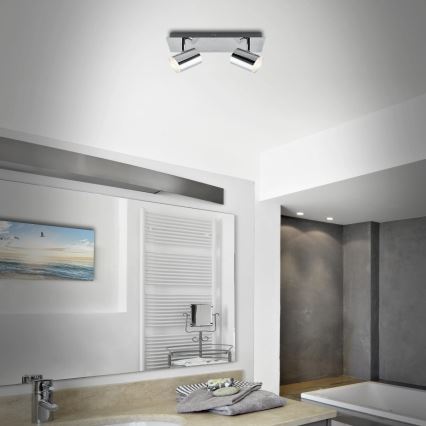 Briloner 2731-028 - Kopalniško točkovno svetilo BANYO 2xGU10/5W/230V IP44 sijajni krom