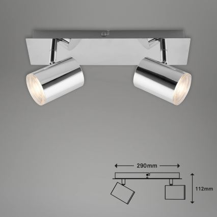 Briloner 2731-028 - Kopalniško točkovno svetilo BANYO 2xGU10/5W/230V IP44 sijajni krom