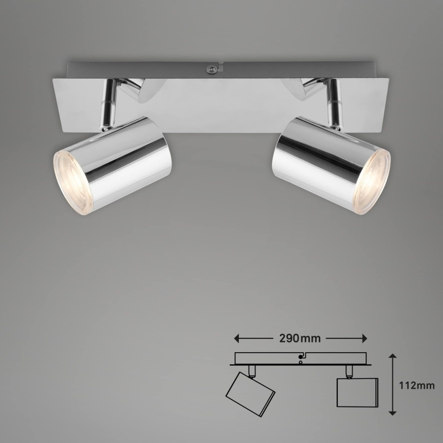 Briloner 2731-028 - Kopalniško točkovno svetilo BANYO 2xGU10/5W/230V IP44 sijajni krom