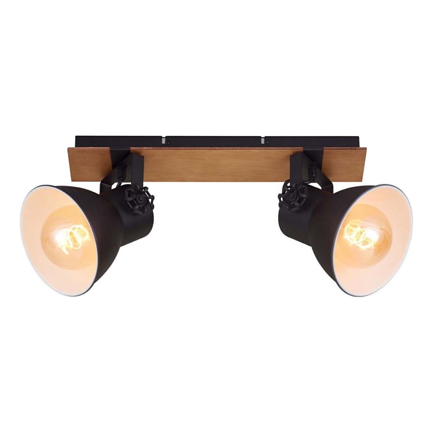 Briloner 2742-025 - Reflektor SPOTLIGHT 2xE27/40W/230V črna/rjava