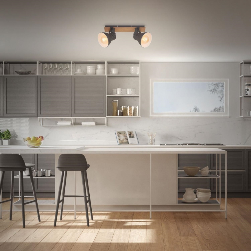 Briloner 2742-025 - Reflektor SPOTLIGHT 2xE27/40W/230V črna/rjava