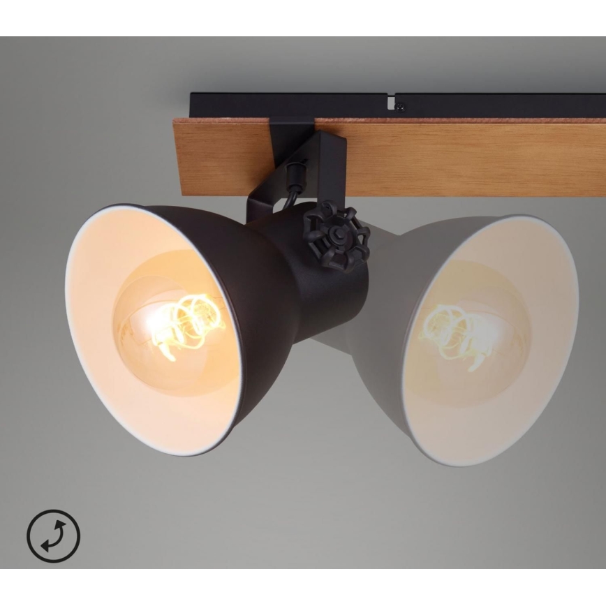 Briloner 2742-025 - Reflektor SPOTLIGHT 2xE27/40W/230V črna/rjava