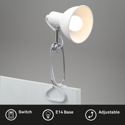 Briloner 2790-016 - Svetilka s sponko FIX 1xE14/8W/230V bela