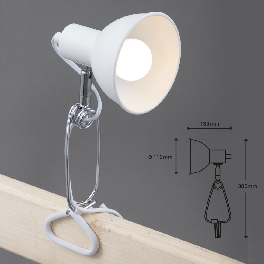 Briloner 2790-016 - Svetilka s sponko FIX 1xE14/8W/230V bela