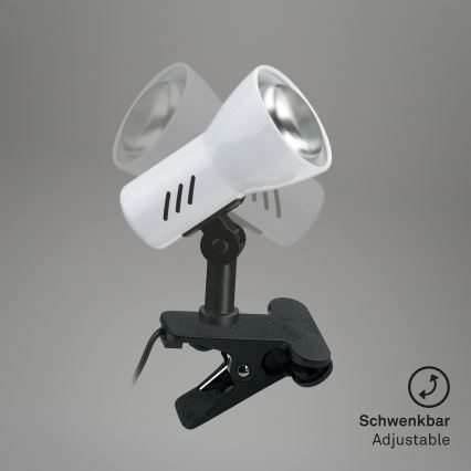 Briloner 2794/016P - Svetilka s sponko 1xE14/40W/230V črna/bela