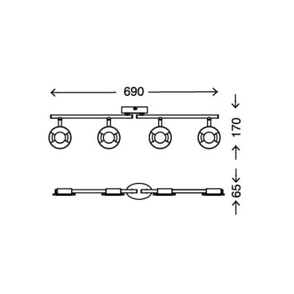 Briloner 2798-042 - LED Reflektor STONE 4xLED/4,5W/230V