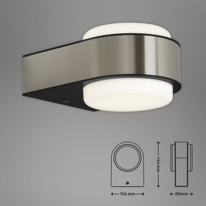Briloner 3035-012- LED Zunanja stenska svetilka HANAU LED/6,5W/230V IP44 mat krom
