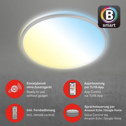 Briloner 3065-014 - Zatemnjevalna stropna svetilka IVY LED/42W/230V Wi-Fi Tuya premer 49 cm + daljinski upravljalnik
