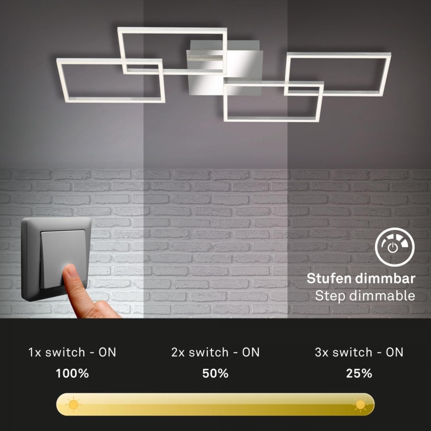 Briloner 3091-018 - LED Zatemnitvena stropna svetilka FRAME LED/30W/230V sijajni krom
