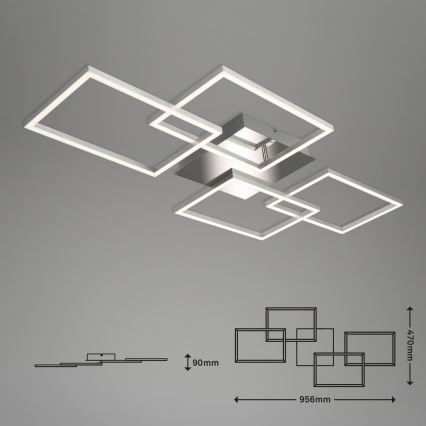 Briloner 3091-018 - LED Zatemnitvena stropna svetilka FRAME LED/30W/230V sijajni krom