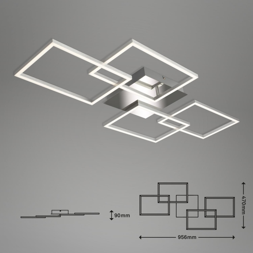 Briloner 3091-018 - LED Zatemnitvena stropna svetilka FRAME LED/30W/230V sijajni krom