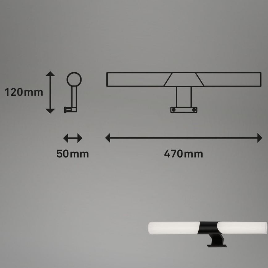 Briloner 3113-115 - LED Kopalniška luč za osvetlitev ogledala LED/12W/230V IP44 47 cm črna