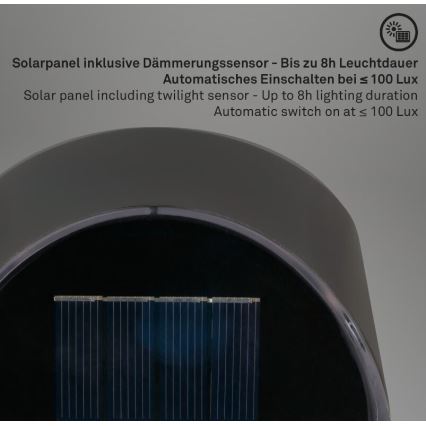 Briloner 3133015 - LED Solarna stenska svetilka LED/2W/3,7V IP44 3000K