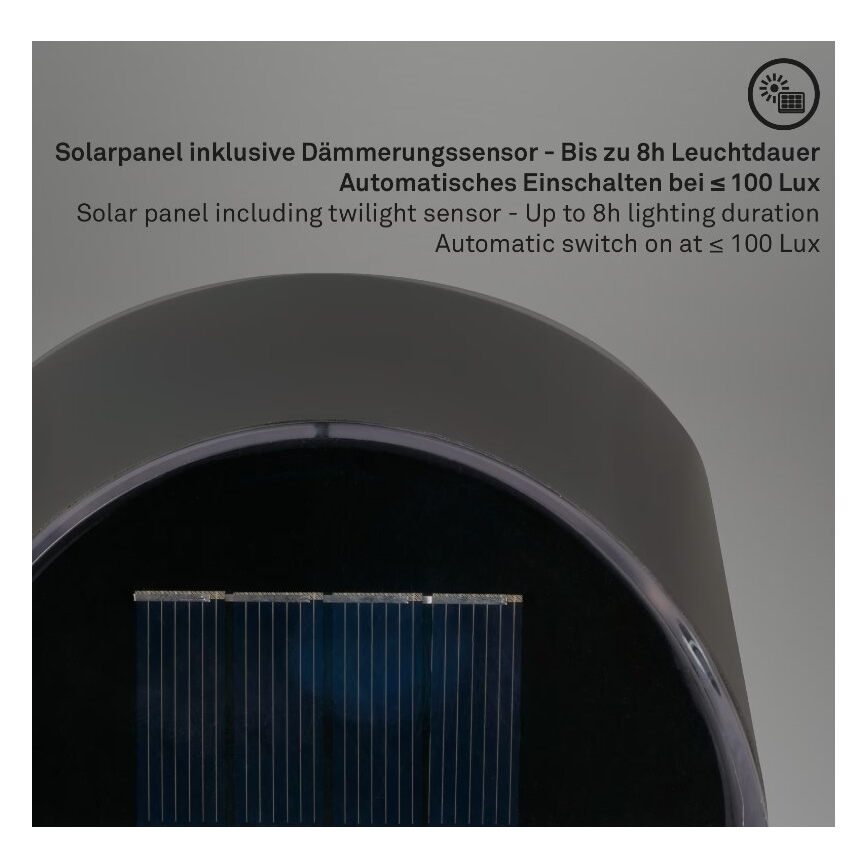 Briloner 3133015 - LED Solarna stenska svetilka LED/2W/3,7V IP44 3000K