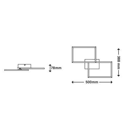 Briloner 3149-018 - LED Zatemnitveni lestenec FRAME 2xLED/15W/230V + Daljinski upravljalnik