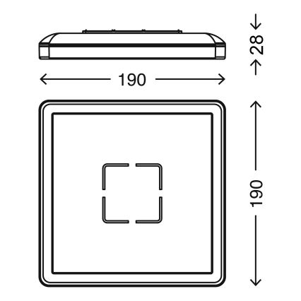 Briloner 3174-014 - LED Stropna svetilka FREE LED/12W/230V 19x19 cm