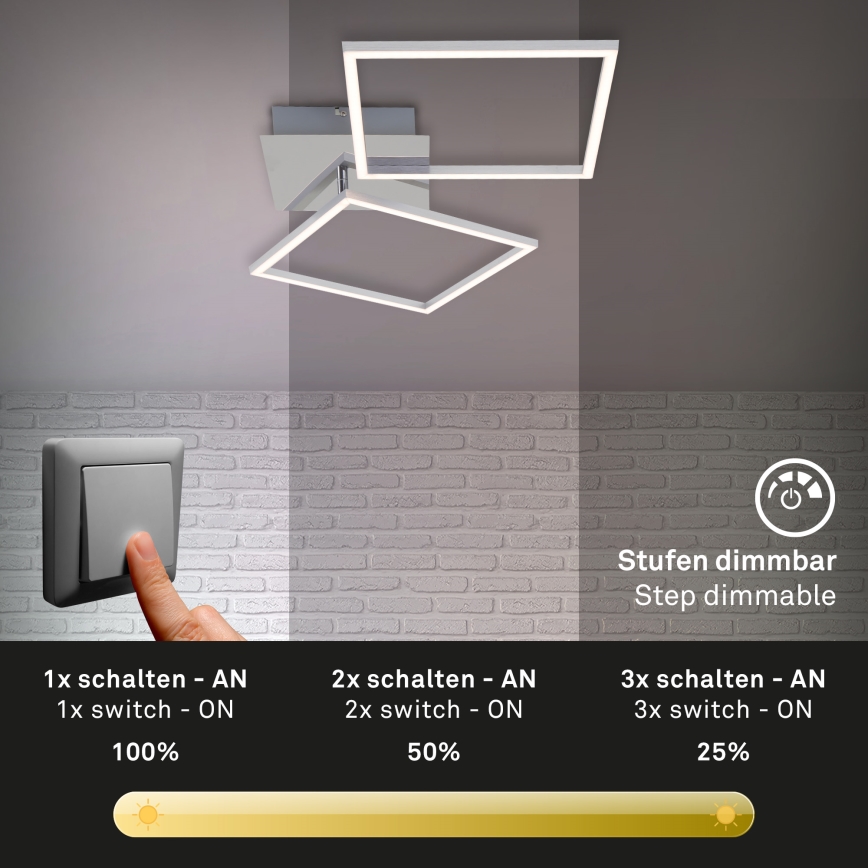 Briloner 3182-018 - LED Zatemnitvena stropna svetilka FRAME 2xLED/15,5W/230V