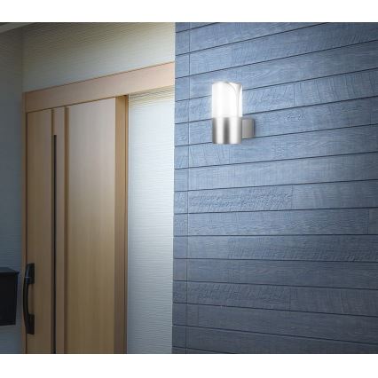 Briloner 320304TF - Zunanja stenska svetilka 1xE27/12W/230V IP44 srebrna