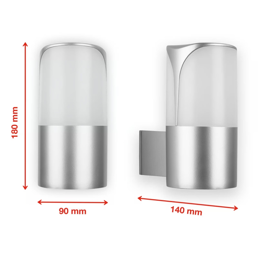 Briloner 320304TF - Zunanja stenska svetilka 1xE27/12W/230V IP44 srebrna