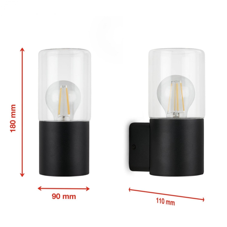 Briloner 320505TF - Zunanja stenska svetilka 1xE27/12W/230V IP44 črna