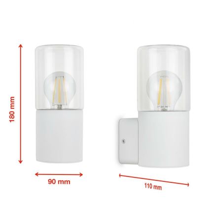 Briloner 320506TF - Zunanja stenska svetilka 1xE27/12W/230V IP44 bela