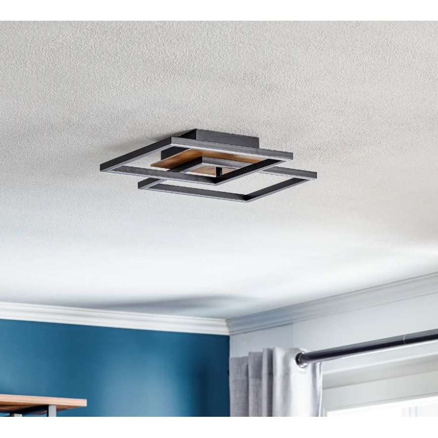 Briloner 3210-014 - LED Zatemnitvena stropna svetilka FRAME 2xLED/11W/230V rjava