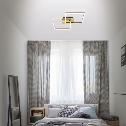 Briloner 3210-017 - LED Zatemnitvena stropna svetilka FRAME 2xLED/11W/230V zlata