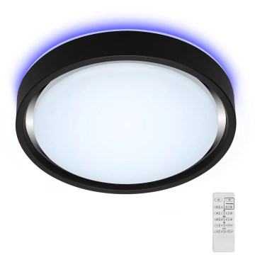 Briloner 3227-015 - LED RGB Zatemnitvena stropna svetilka s senzorjem TALENA LED/24W/230V črna + Daljinski upravljalnik