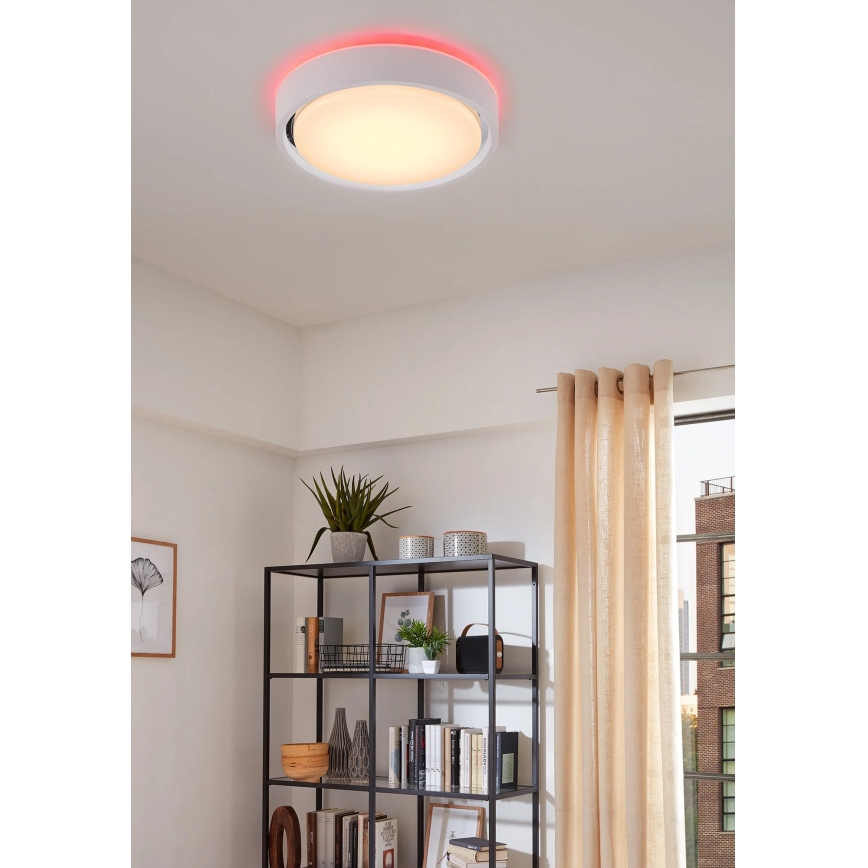 Briloner 3227-016 - LED RGB Zatemnitvena svetilka s senzorjem TALENA LED/24W/230V bela + Daljinski upravljalnik