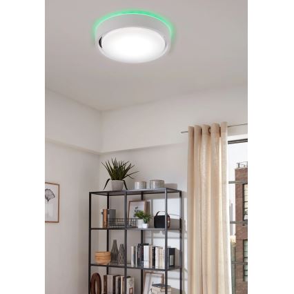 Briloner 3227-016 - LED RGB Zatemnitvena svetilka s senzorjem TALENA LED/24W/230V bela + Daljinski upravljalnik