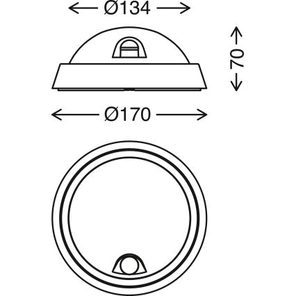 Briloner 3352-015 - LED Zunanja svetilka s senzorjem HELSINKI LED/12W/230V IP44