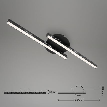 Briloner 3517-025 - LED Nadgradni lestenec REY 2xLED/6W/230V črna