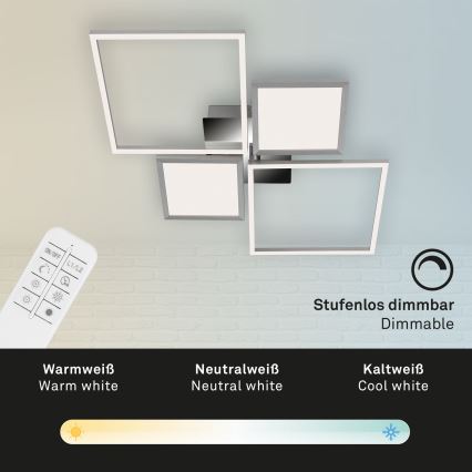 Briloner 3530-018 - LED Zatemnitveni nadgradni lestenec FRAME LED/40W/230V 3000-6500K + Daljinski upravljalnik