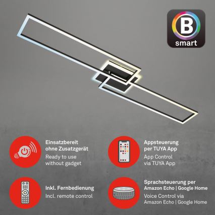Briloner 3538-015 - LED Zatemnitveni lestenec FRAME 2xLED/20W/230V 2700-6500K Wi-Fi Tuya + Daljinski upravljalnik