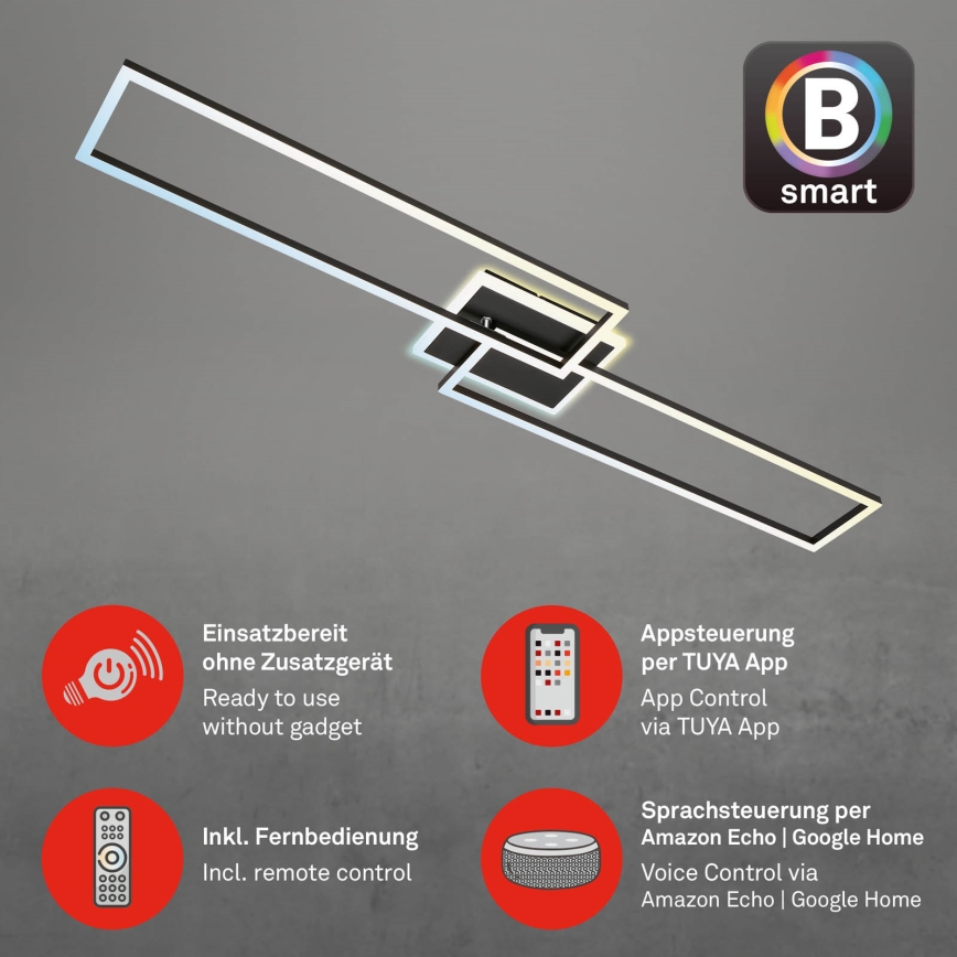 Briloner 3538-015 - LED Zatemnitveni lestenec FRAME 2xLED/20W/230V 2700-6500K Wi-Fi Tuya + Daljinski upravljalnik