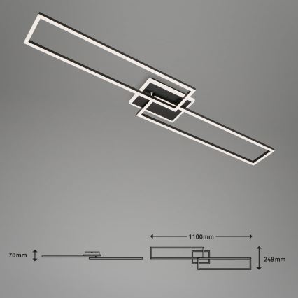 Briloner 3538-015 - LED Zatemnitveni lestenec FRAME 2xLED/20W/230V 2700-6500K Wi-Fi Tuya + Daljinski upravljalnik