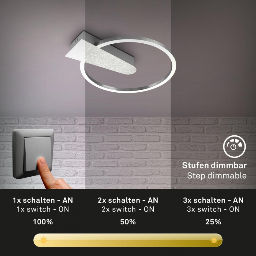 Briloner 3542-018 - LED Zatemnitvena stropna svetilka NICO LED/12W/230V mat krom