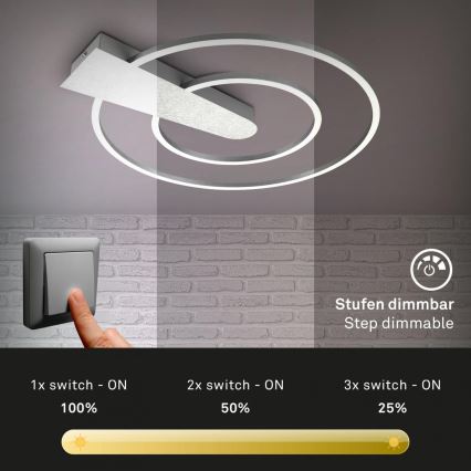 Briloner 3543-018 - LED Zatemnitvena stropna svetilka NICO LED/25W/230V mat krom