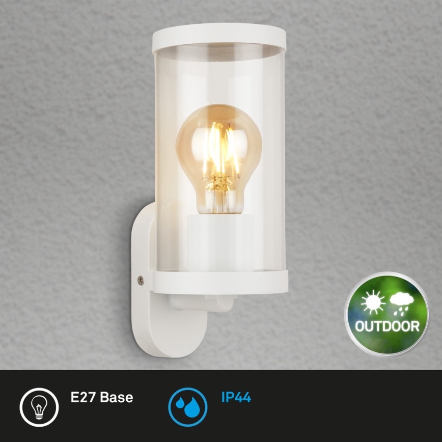 Briloner 3600-016 - Zunanja stenska svetilka KAIRO 1xE27/12W/230V IP44 bela