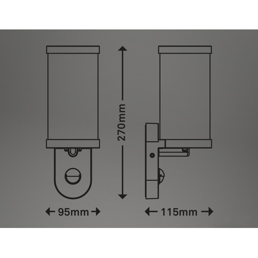Briloner 3628-016 - Zunanja stenska svetilka s senzorjem KAIRO 1xE27/12W/230V IP44 bela