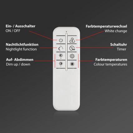 Briloner 3640-012 - LED Zatemnitvena stropna svetilka LED/25W/230V 2700-6500K + Daljinski upravljalnik