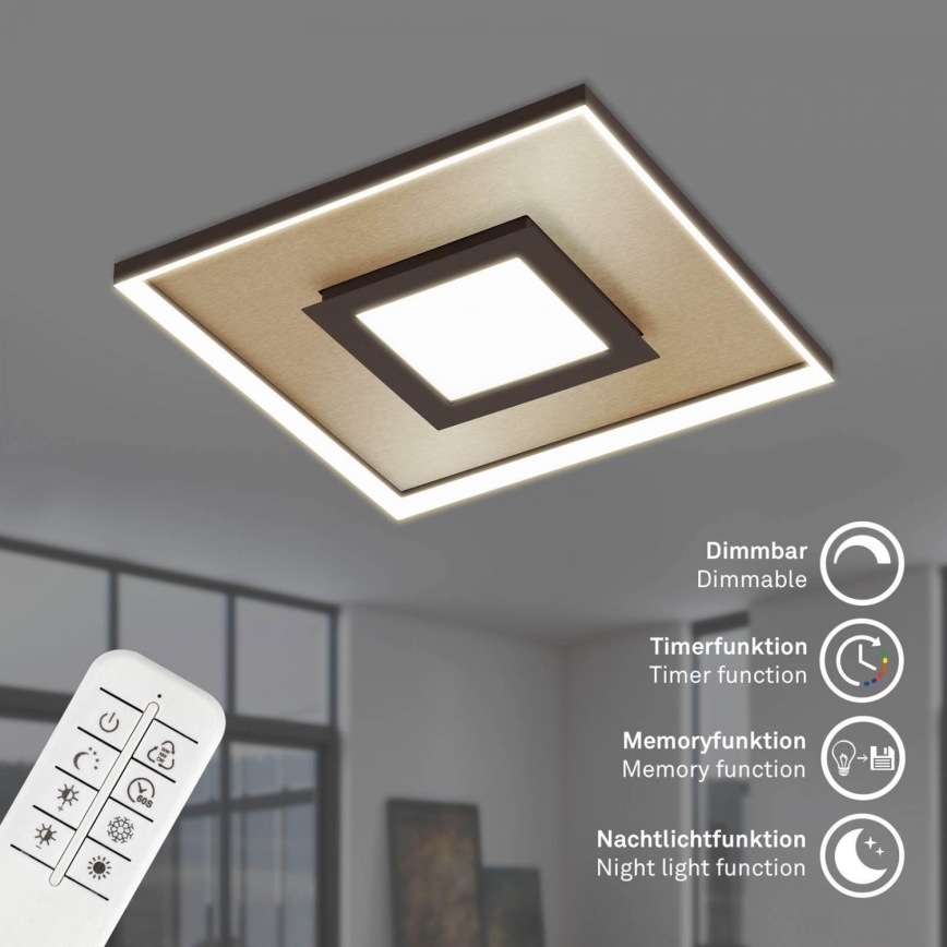 Briloner 3641-017 - LED Zatemnitvena stropna svetilka FRAME LED/30W/230V 2700-6500K zlata + Daljinski upravljalnik