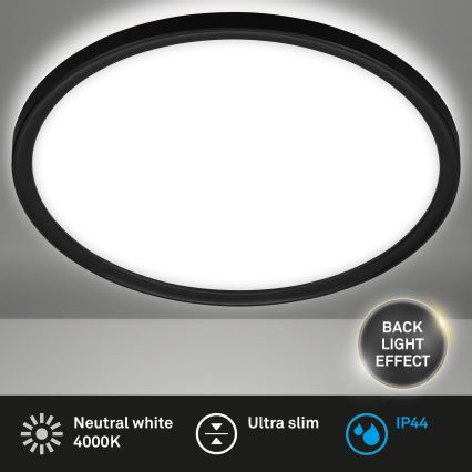 Briloner 3642-415 - LED Kopalniška stropna svetilka SLIM LED/19W/230V pr. 29 cm IP44 črna