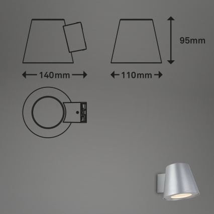 Briloner 3645-014 - LED Zunanja stenska svetilka NEAPEL 1xGU10/4,9W/230V IP44