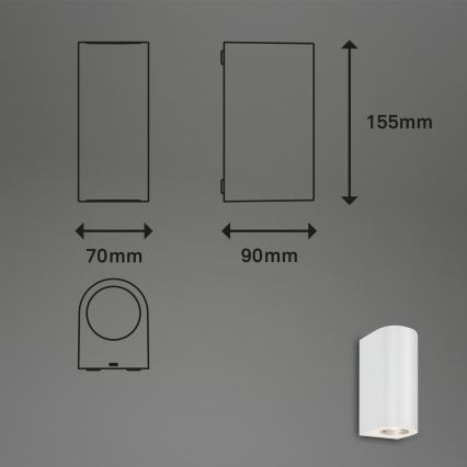 Briloner 3648-026 - LED Zunanja stenska svetilka UP&DOWN 2xGU10/4,7W/230V IP44